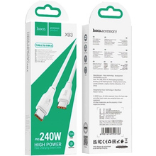 Кабель HOCO X93 Type-C to Type-C 240W 1m White (6931474790736)