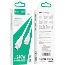 Кабель HOCO X93 Type-C to Type-C 240W 2m White (6931474790743)