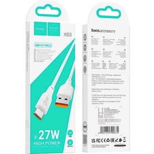 Кабель HOCO X93 USB для Type-C 27W 1m White (6931474790675)