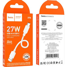 Кабель HOCO X96 Hyper USB to Type-C 27W 0.25m White (6942007609418)