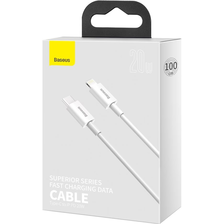 Кабель BASEUS Superior Series Fast Charging Data Cable Type-C to iP PD 20W 1 м White (CATLYS-A02) Длина 1