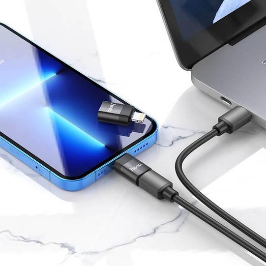 Зовнішній вигляд Адаптер HOCO UA17 USB Type-C - Lightning Black (6931474761996)