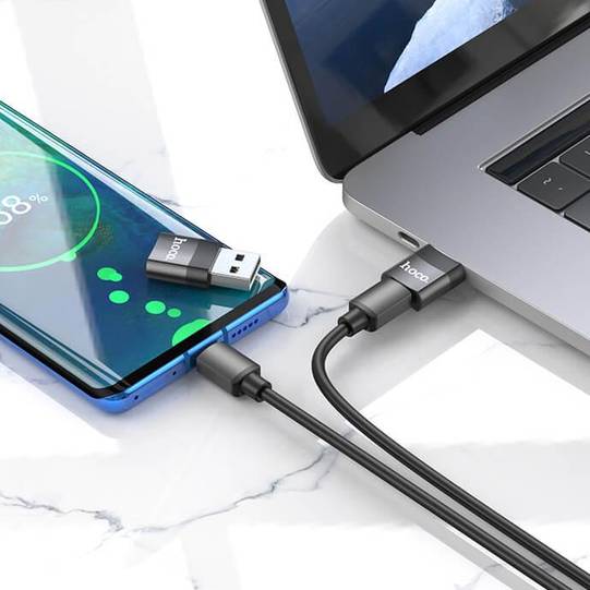 Фото Адаптер HOCO UA17 USB-USB Type-C Black (6931474762009)