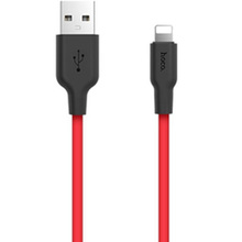 Кабель HOCO X21 USB - Lightning 2A 1м Black+Red (6957531071372)