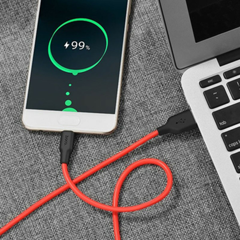 Кабель HOCO X21 USB - USB Type-C 2A 1 м Black+Red (6957531071419) Довжина 1