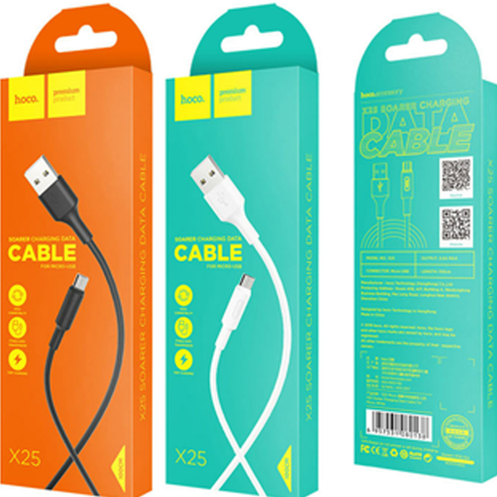 Кабель HOCO X25 USB - Micro-USB 2A 1м Black (6957531080121) Тип USB - micro-USB