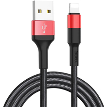 Кабель HOCO X26 USB - Lightning 2A 18W 1м Black+Red