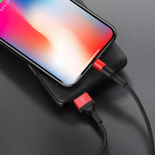 Кабель HOCO X26 USB - Lightning 2A 18W 1м Black+Red