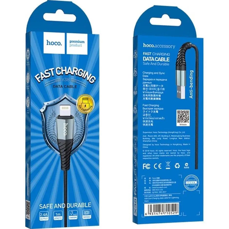 Кабель HOCO X38 USB - Lightning 1м Black Тип USB - Lightning