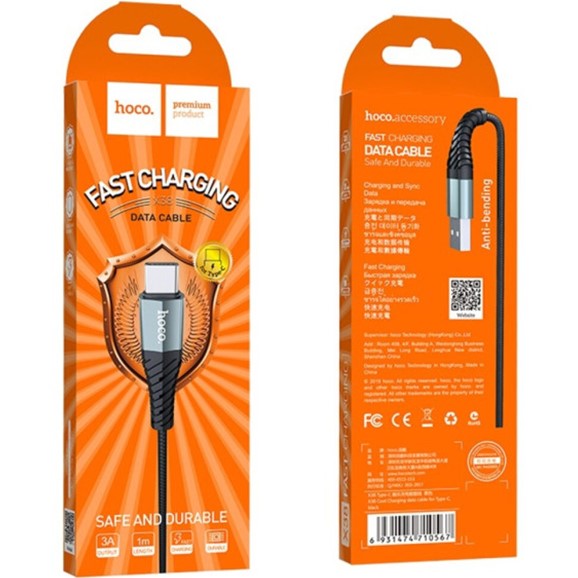 Кабель HOCO X38 USB-A - Type-C 1м Black Тип USB - USB Type-С
