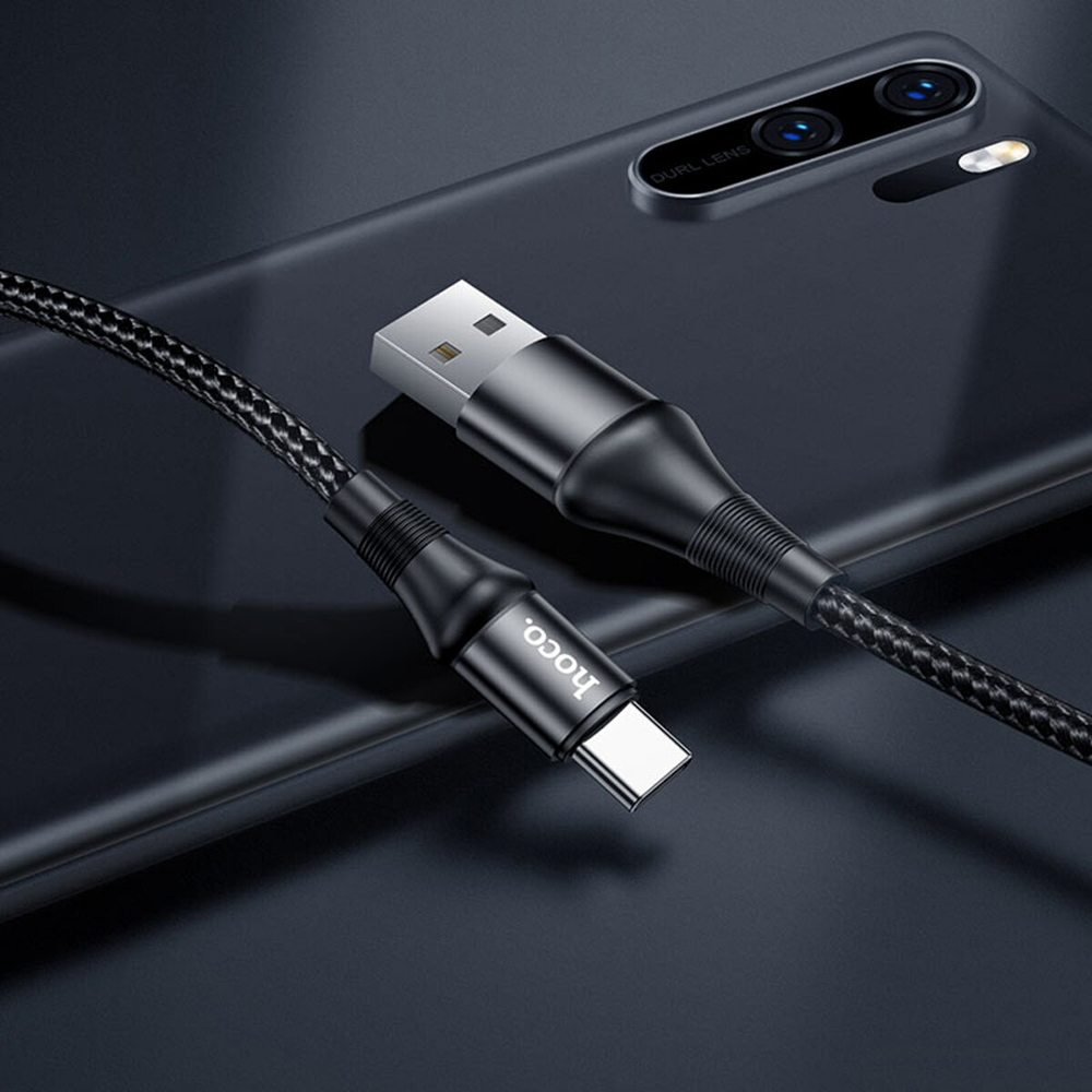 Кабель HOCO X50 USB - Type-C 3A 1м Black Подсветка False
