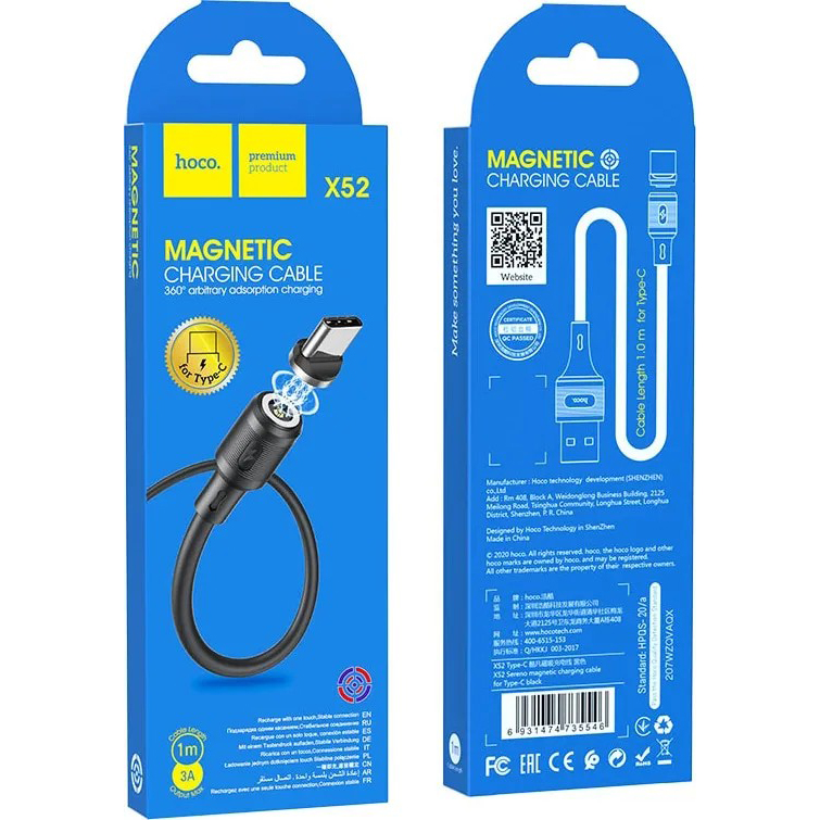 Внешний вид Кабель HOCO X52 USB - Type-C 3A 1м Black