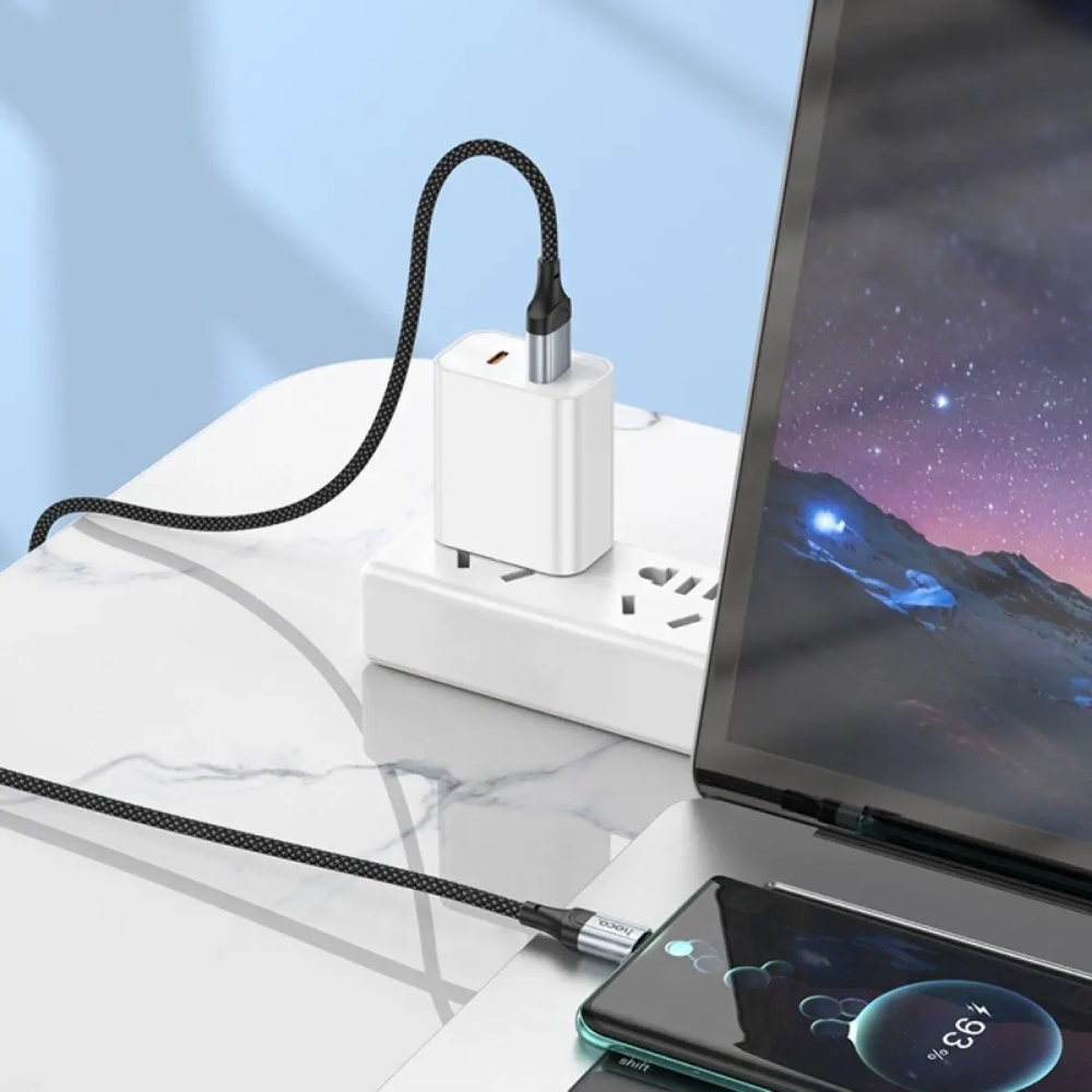 Зовнішній вигляд Кабель HOCO X102 USB - USB Type-C 1м Black (6942007608770)