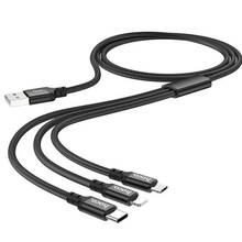 Кабель HOCO X14 USB - Lightning/Micro-USB/USB Type-C 1 м Black (6931474719157)
