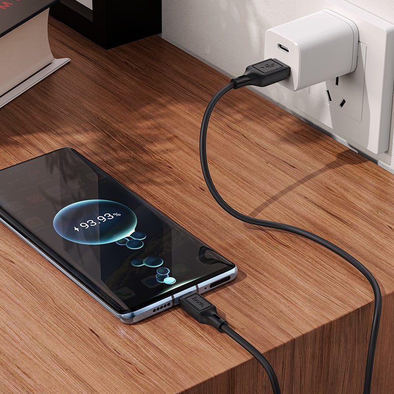 Зовнішній вигляд Кабель HOCO X90 Cool USB - USB Type-C 1м Black (6931474788443)