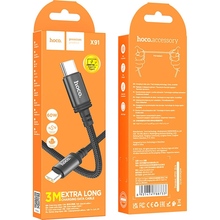 Кабель HOCO X91 Radiance USB Type-C - Type-C 3м Black (6931474788726)