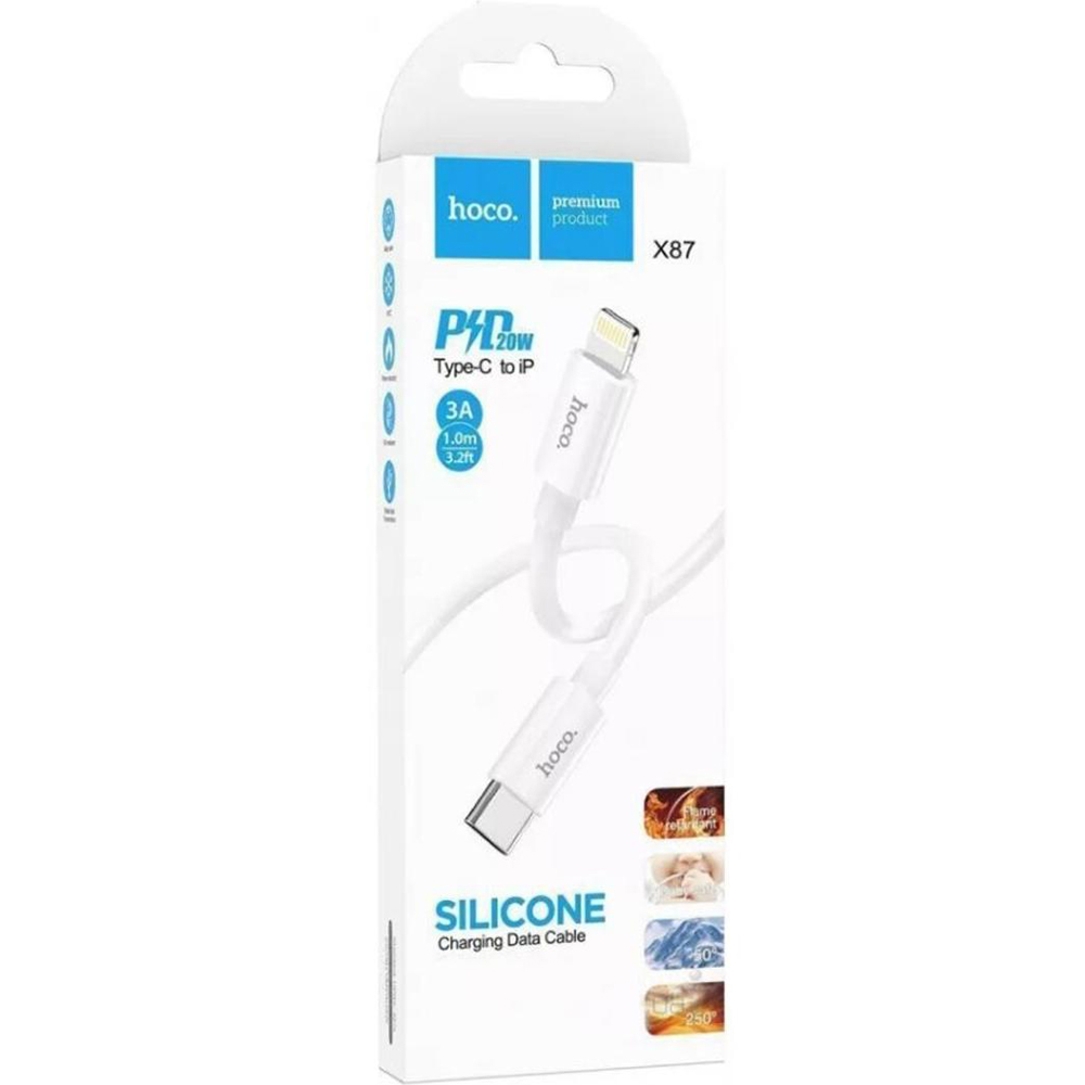 Кабель HOCO X87 Type-C to Lightning PD 20W 1m White (6931474783189) Тип USB Type-С - Lightning