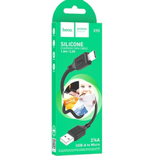 Кабель HOCO X90 Cool USB to Micro-USB 2.4A 1m Black (6931474788429)