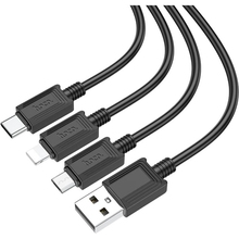 Кабель HOCO X74 USB to iP+Type-C+Micro 2A PVC PVC 1 м Black (6931474767363)