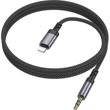 Кабель BOROFONE BL24 Lightning M-Jack 3.5mm 1m Metal Grey (6941991118975)