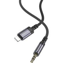Кабель BOROFONE BL24 Lightning M-Jack 3.5mm 1m Metal Grey (6941991118975)