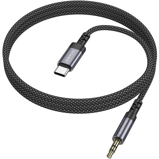 Кабель BOROFONE BL24 Type-C M-Jack 3.5mm 1m Metal Grey (6941991118982)