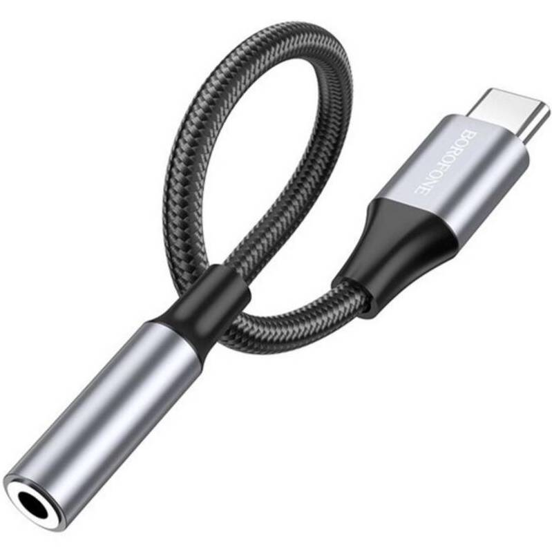 Переходник BOROFONE Type-C M-Jack 3.5mm Metal Gray (BV16) Тип USB Type-С - аудио 3.5 мм