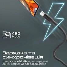 Кабель PROMATE USB-A - USB-C 2А 2 м Black (xcord-ac200 black)