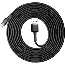 Кабель BASEUS Cafule Cable USB - USB Type-C 3 м Grey/Black (CATKLF-UG1)