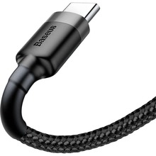 Кабель BASEUS Cafule Cable USB - USB Type-C 3 м Grey/Black (CATKLF-UG1)