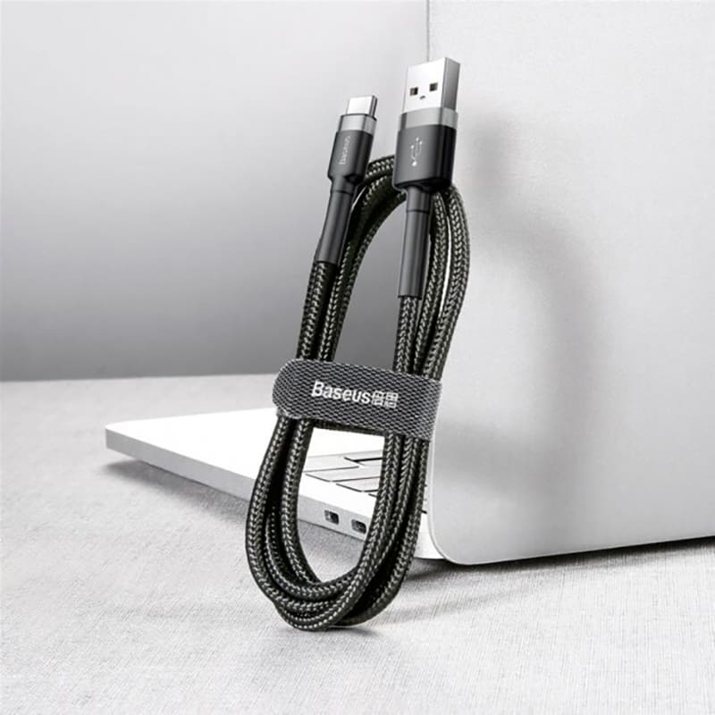 Внешний вид Кабель BASEUS Cafule Cable USB - USB Type-C 3 м Grey/Black (CATKLF-UG1)