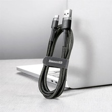 Кабель BASEUS Cafule Cable USB - USB Type-C 3 м Grey/Black (CATKLF-UG1)