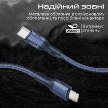 Кабель PROMATE USB Type-C to Lightning 27W PD 1.2 м Blue (fletchlink-ci.blue)