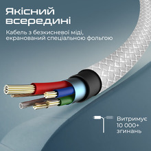 Кабель PROMATE Lightning to USB 2A 2 м White (xcord-ai200.white)