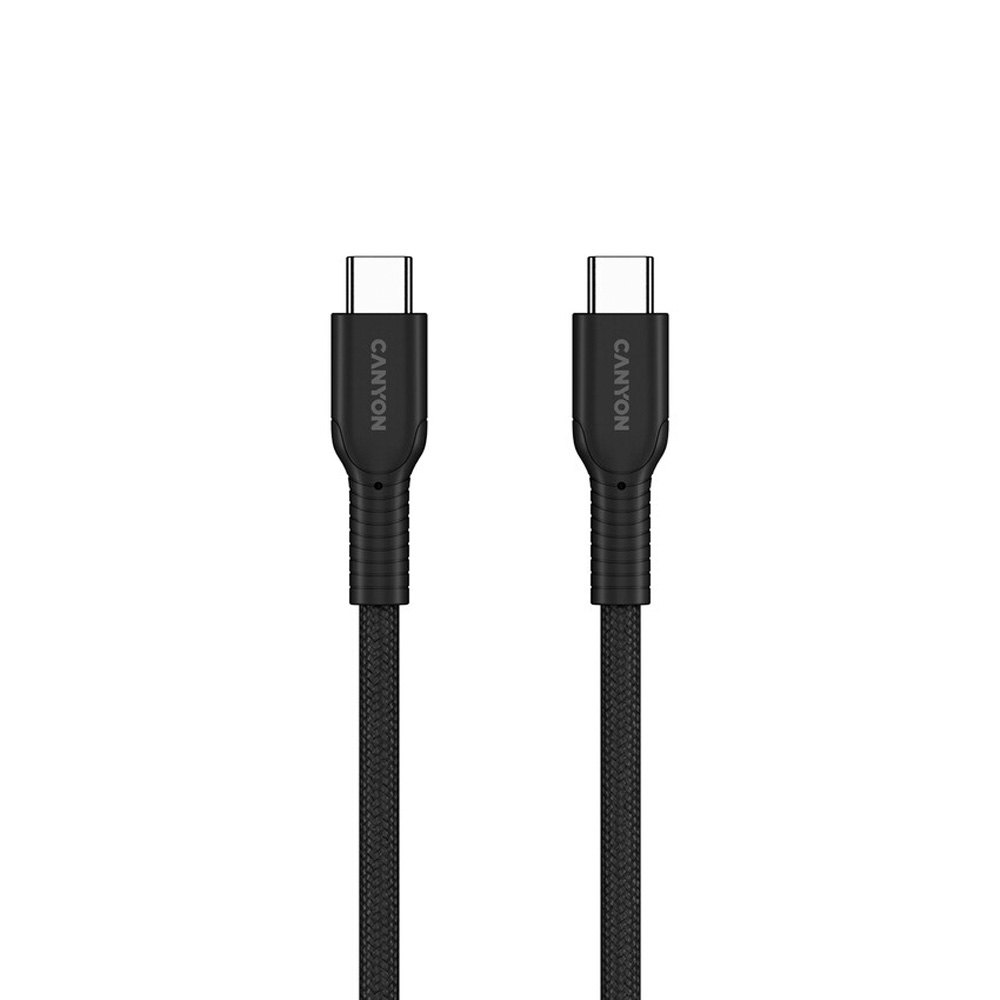 Кабель CANYON OnWire 60CL USB Type-C-USB Type-C 60W COLOR Braided 1м Black (CND-CCAP60AB10B) Тип USB Type-С - USB Type-С