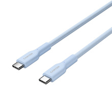 Кабель CANYON OnWire 60CL USB Type-C-USB Type-C 60W COLOR Braided 1м Light Blue (CND-CCAP60AB10LBL)