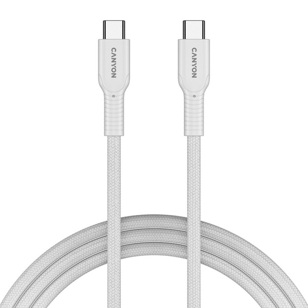 Кабель CANYON OnWire 60CL USB Type-C-USB Type-C 60W COLOR Braided 1м White (CND-CCAP60AB10W) Кабель CANYON OnWire 60CL USB Type-C-USB Type-C 60W COLOR Braided 1м White (CND-CCAP60AB10W)