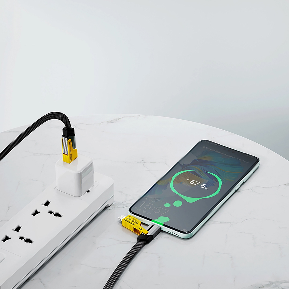 Кабель XO USB Type-C/Type-A - USB Type-C/Lightning (NB283-CAI gray) Підсвітка False