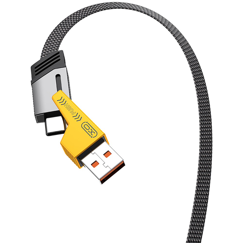Кабель XO USB Type-C/Type-A - USB Type-C/Lightning (NB283-CAI gray) Тип USB/USB Type-C – Lightning/micro-USB/USB Type-C
