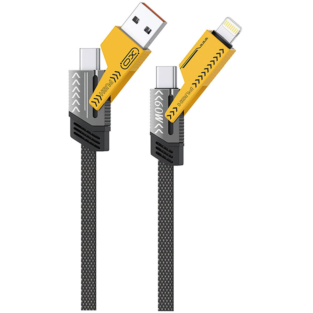 Кабель XO USB Type-C/Type-A - USB Type-C/Lightning (NB283-CAI gray)