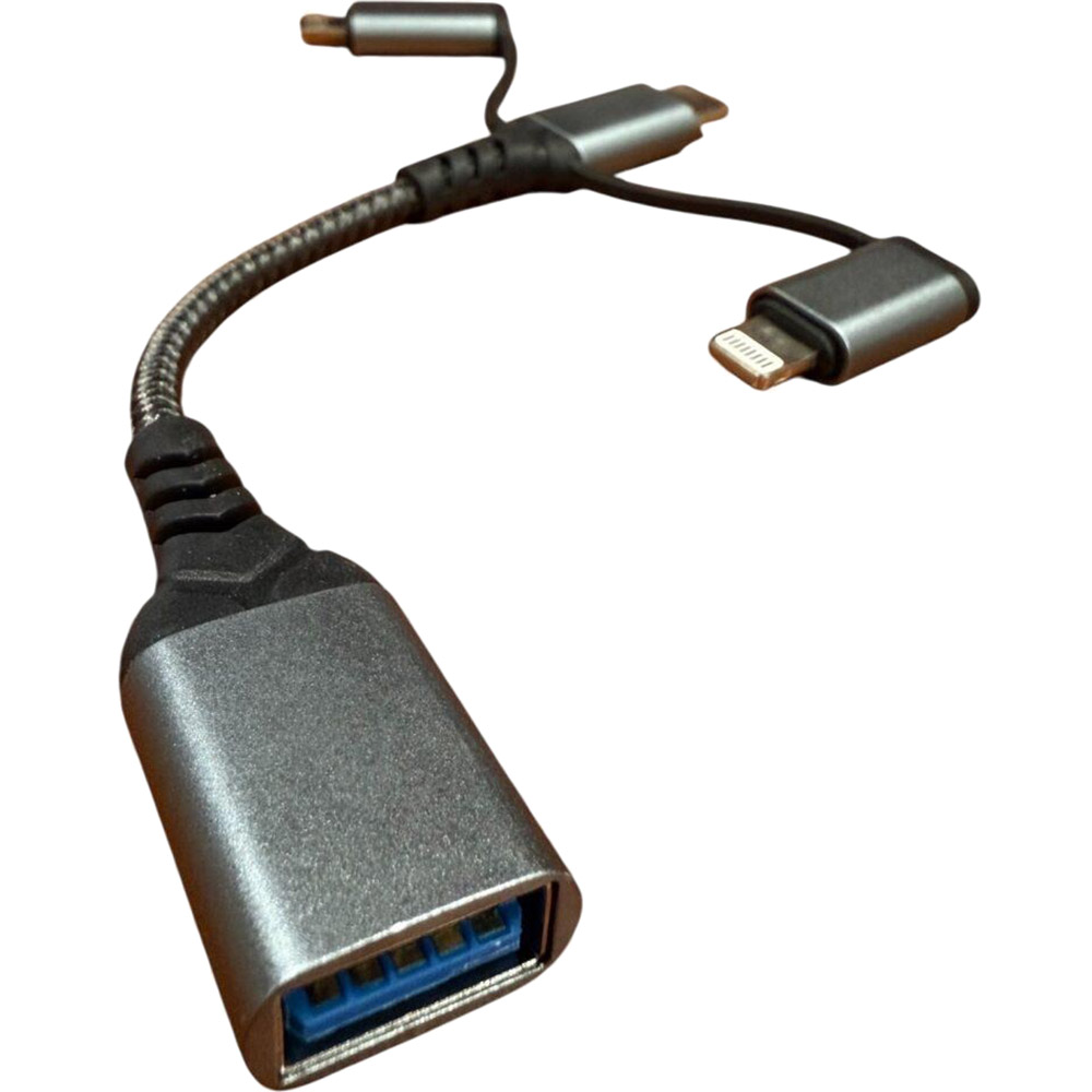 Адаптер XOKO 3 в 1 OTG USB 3.0 - Type-C, micro USB, 60W, 11cm (XK-AC-155) Довжина 0.11