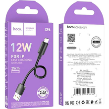 Кабель HOCO X96 Hyper USB - Lightning 0.25 м Black (6942007609388)