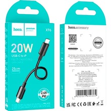 Кабель HOCO X96 Hyper USB Type-C - Lightning PD 20W 0.25 м Black (6942007609364)