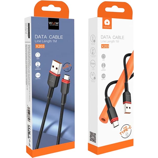 Кабель WUW X203 USB - USB Type-З 1 м Black (6972573336203) Довжина 1