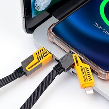 Кабель WUW X207 4 in 1 USB - Lightning/micro-USB/USB Type-З 65W 1 м Black (6972573336524)