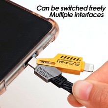 Кабель WUW X207 4 in 1 USB - Lightning/micro-USB/USB Type-З 65W 1 м Black (6972573336524)
