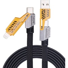 Кабель WUW X207 4 in 1 USB - Lightning/micro-USB/USB Type-З 65W 1 м Black (6972573336524)