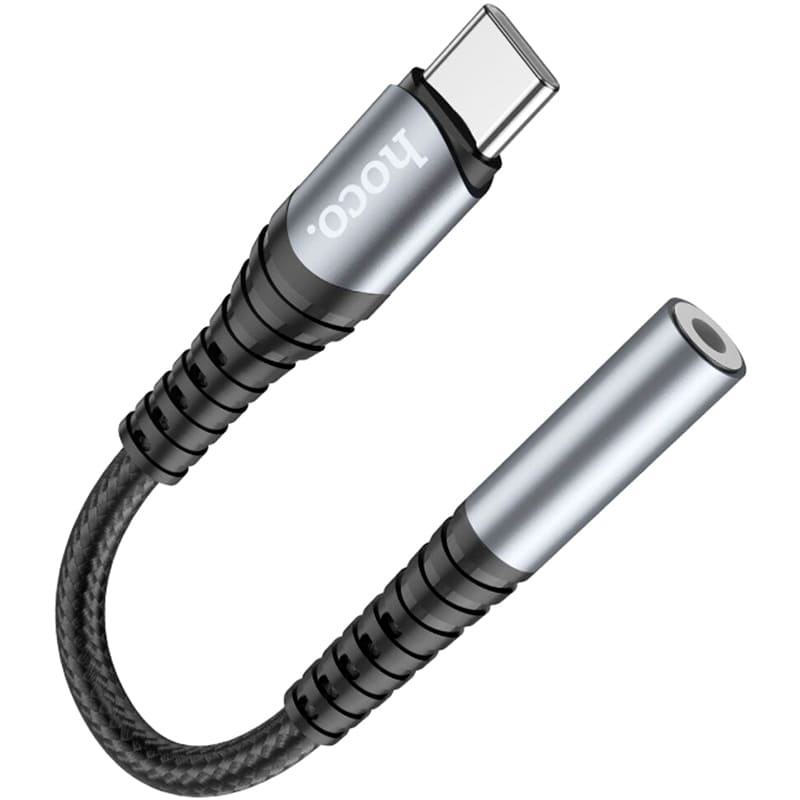 Перехідник HOCO LS33 USB Type-C - аудіо 3.5 мм 0.12 м Metal Gray (6931474761163) Підсвітка True
