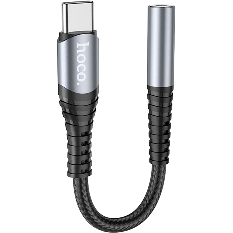 Перехідник HOCO LS33 USB Type-C - аудіо 3.5 мм 0.12 м Metal Gray (6931474761163)