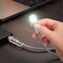 Кабель-светильник HOCO UA38C 2 in 1 USB - USB Type-C LED 0.3 м Black (6942007647755)